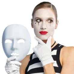 Boland Party Partners B.V. Ansigtsmaske Mimer Hvid - Tilbehør|Masker