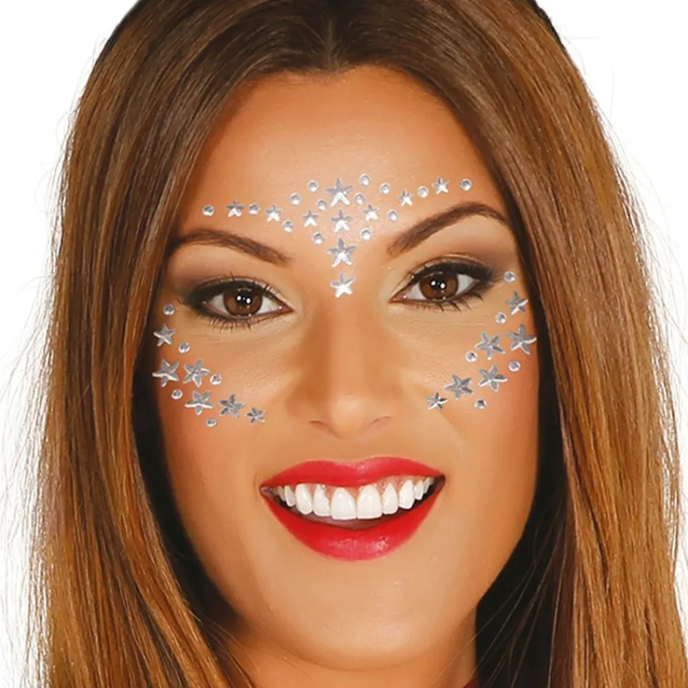 Fiestas Guirca, S.L Ansigtssmykker Silver Stars - Tøj|Accessories