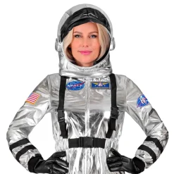 Widmann S.r.l. Astronaut Silver Metallic Dame Kostume - Udklædningskostumer|Kostumetema