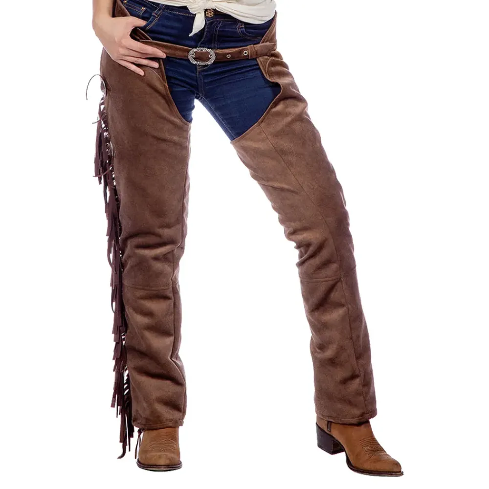 Discount Wilbers Karnaval B.V. Autentiske Western Chaps Dame Brune