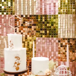 PartyDeco sp. z o.o. Backdrop Pailletpanel Guld - Oppyntning