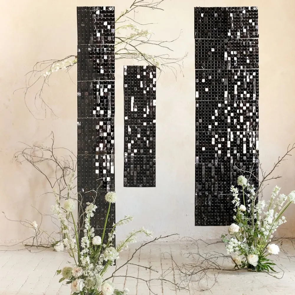 PartyDeco sp. z o.o. Backdrop Pailletpanel Sort - Oppyntning