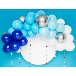Best PartyDeco sp. z o.o. Ballonbue Blå/Lyseblå/Sølv Sæt