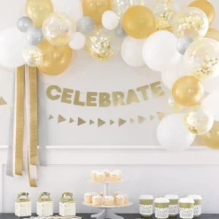 Outlet Unique UK Inc t/as Unique Party Ballonbue Guld/Hvid