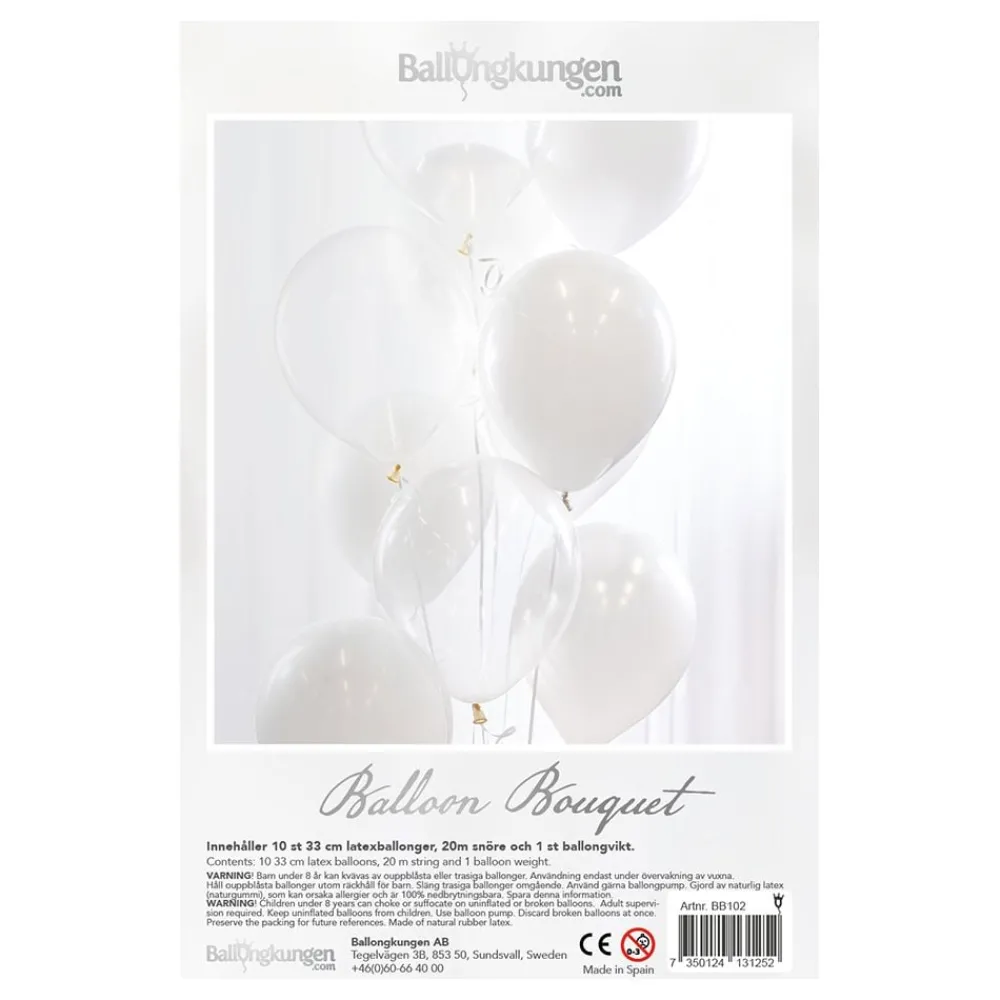Ballongkungen AB Ballonbuket Hvid - Balloner