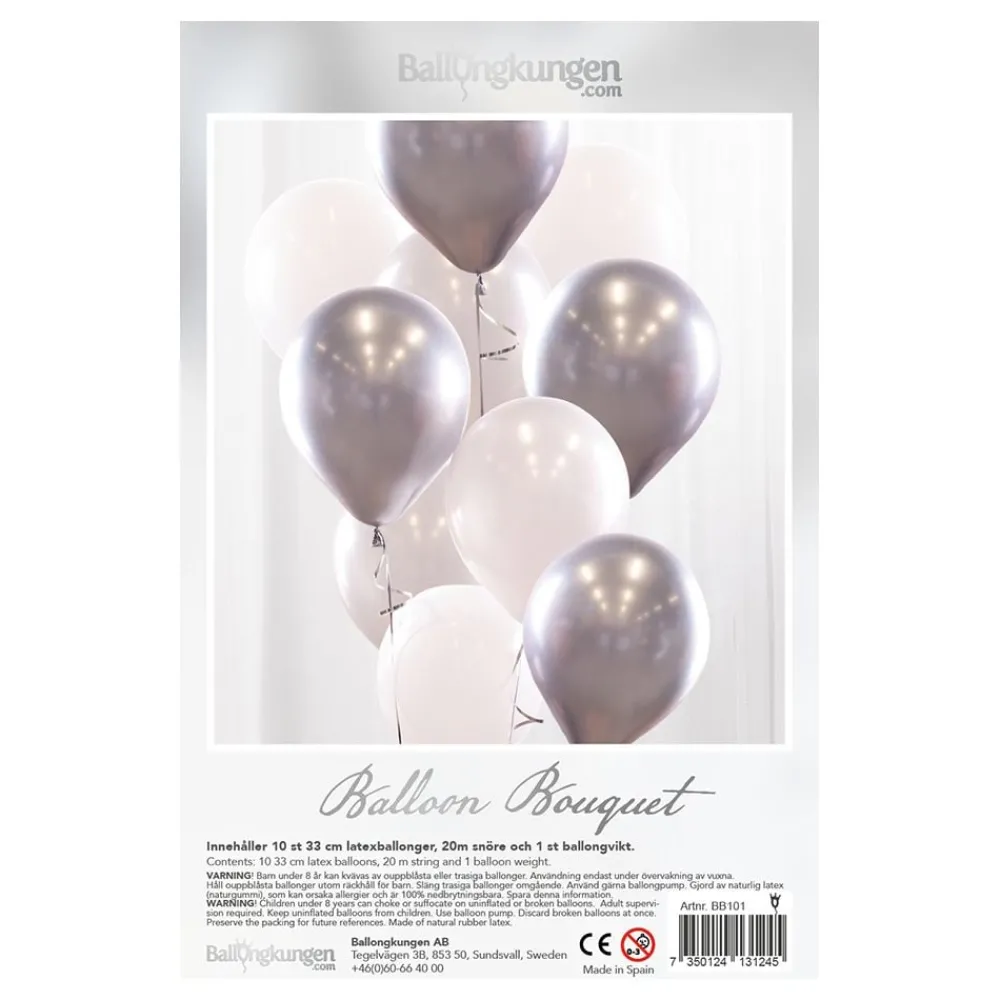 Ballongkungen AB Ballonbuket Sølv/Krom - Oppyntning|Balloner
