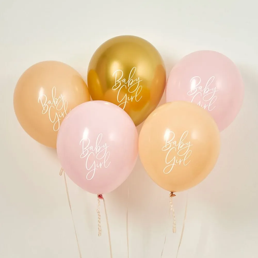 Clearance CG Global Products Ltd Balloner Baby Girl Guld/Lyserød
