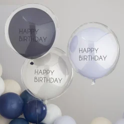 Hot Ginger Ray Ltd Balloner Dobbelte Happy Birthday Blå