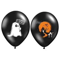 PartyDeco sp. z o.o. Balloner Halloween Sort/Orange Pastel - Balloner