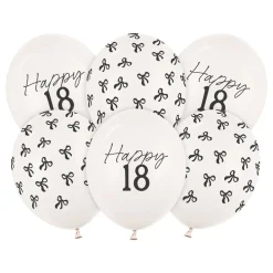 Clearance PartyDeco sp. z o.o. Balloner Happy 18 med Sløjfer
