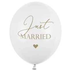 Online PartyDeco sp. z o.o. Balloner Just Married Pure White
