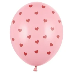 PartyDeco sp. z o.o. Balloner Lyserøde med Hjerter - Balloner