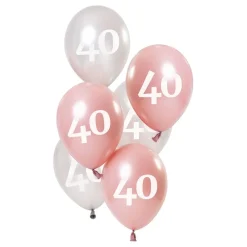 Sale Folat B.V. Balloner Lyserød/Hvid 40 År