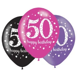 Reithmüller Europe GmbH Balloner 50 Lyserød/Sort Happy Birthday - Balloner