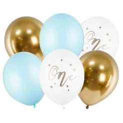 Discount PartyDeco sp. z o.o. Balloner One Lyseblå/Guld