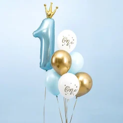 Discount PartyDeco sp. z o.o. Balloner One Lyseblå/Guld