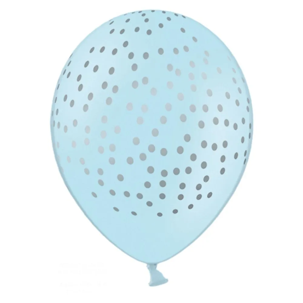 PartyDeco sp. z o.o. Balloner Prikker Blå/Sølv - Balloner
