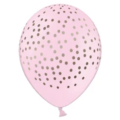 PartyDeco sp. z o.o. Balloner Prikker Lyserød/Sølv - Balloner