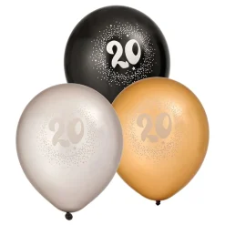 Discount Hisab/Joker Company AB Balloner Sort/Hvid/Guld 20