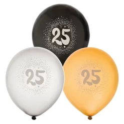 Hot Hisab/Joker Company AB Balloner Sort/Hvid/Guld 25