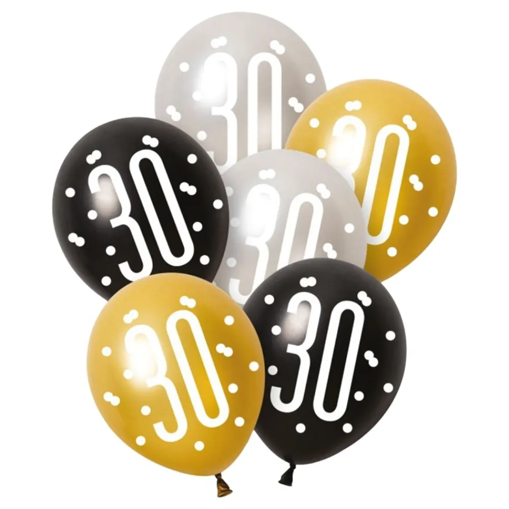 New Unique UK Inc t/as Unique Party Balloner 30 Sort/Sølv/Guld