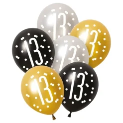 Clearance Unique UK Inc t/as Unique Party Balloner 13 Sort/Sølv/Guld