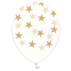 New PartyDeco sp. z o.o. Balloner Transparente med Guldstjerner