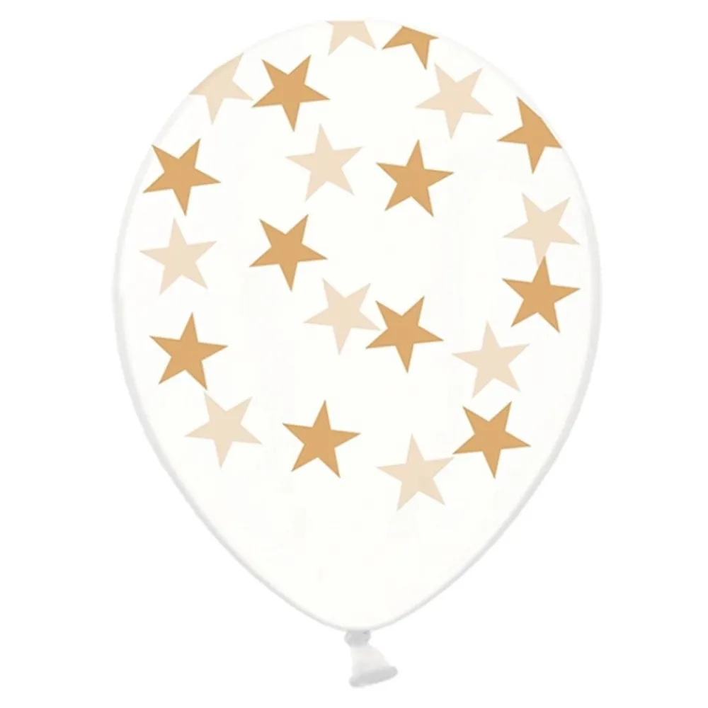 New PartyDeco sp. z o.o. Balloner Transparente med Guldstjerner
