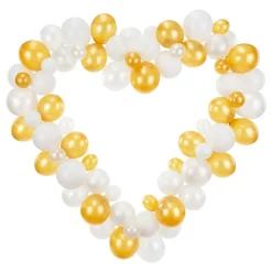 Best PartyDeco sp. z o.o. Ballonfigur Guld/Hvid Hjerte Stort