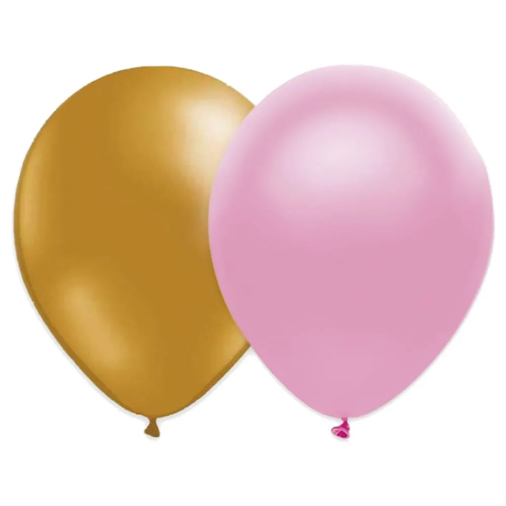 Ballongkungen AB Ballonkombi Guld/Lyserød Metallic - Oppyntning|Balloner