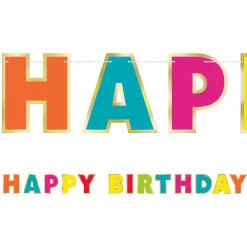 Online Unique UK Inc t/as Unique Party Banner Happy Birthday Flerfarvet