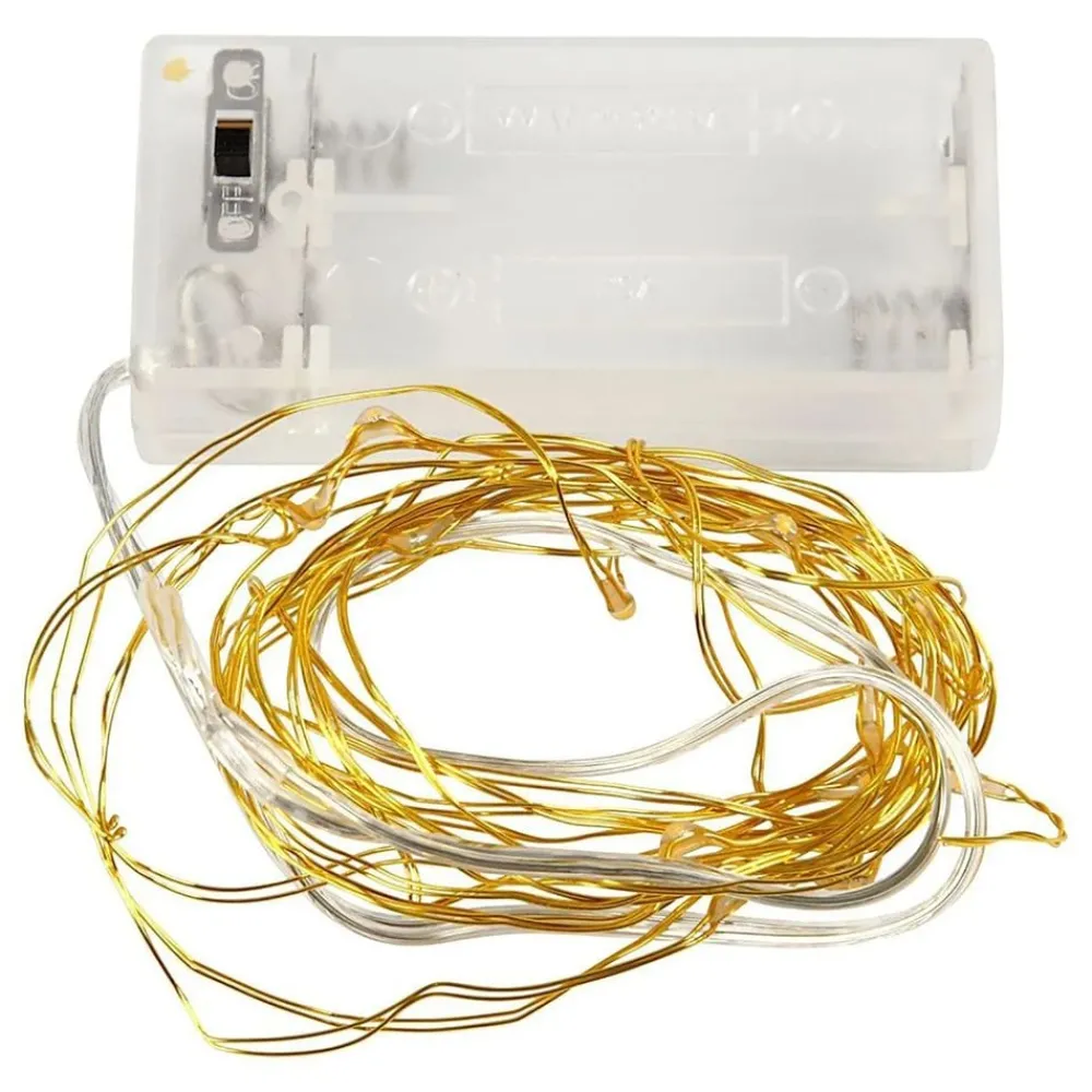 Creativ Company AB Batteridrevet LED-Lyskæde Guld - Hobby & Fritid|Oppyntning
