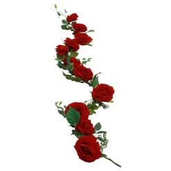 CHAKS Blomsterguirlande Roser Røde i Velour Deluxe - Oppyntning|Borddækning