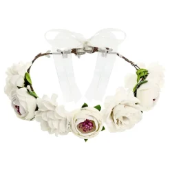 Outlet PartyDeco sp. z o.o. Blomsterkrans Roser Hvid