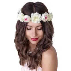 Outlet PartyDeco sp. z o.o. Blomsterkrans Roser Hvid