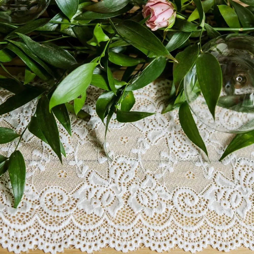 New PartyDeco sp. z o.o. Blondebånd Blomster Off-white på Rulle