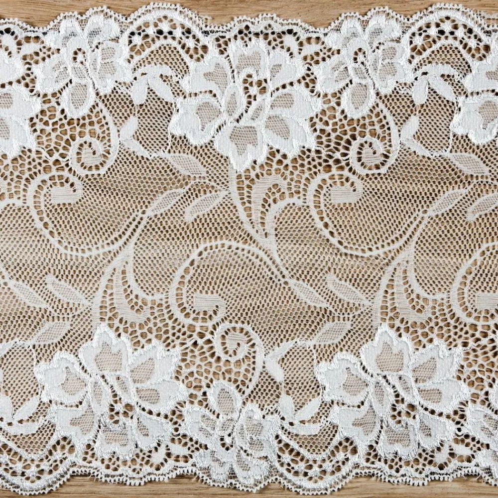 PartyDeco sp. z o.o. Blondestof Blomster Offwhite på Rulle - Hobby & Fritid|Oppyntning