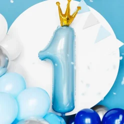Discount PartyDeco sp. z o.o. Blå Talballon 1 Med Krone