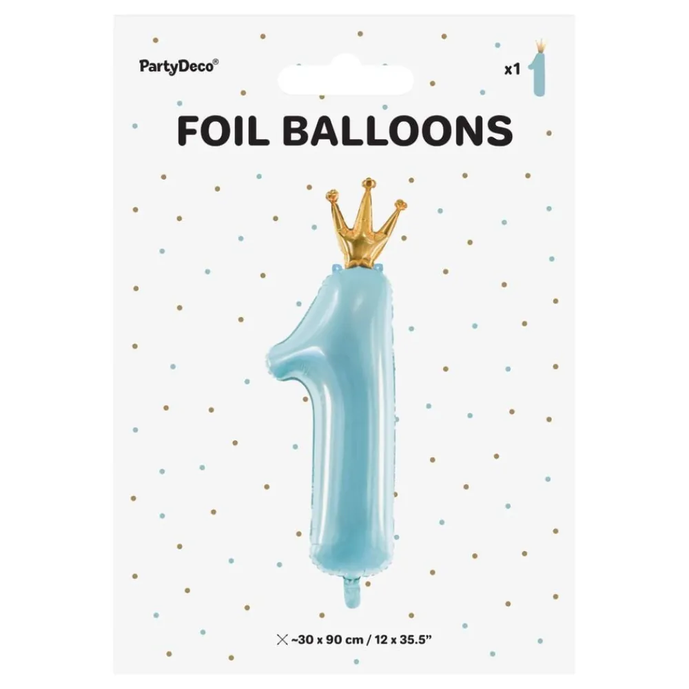 Discount PartyDeco sp. z o.o. Blå Talballon 1 Med Krone