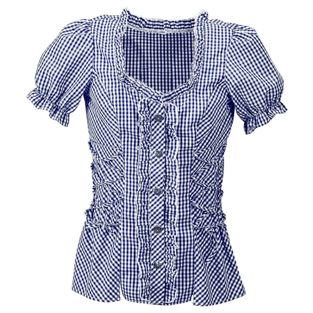 Discount Widmann S.r.l. Bluse Blå/Hvid Ternet Dame