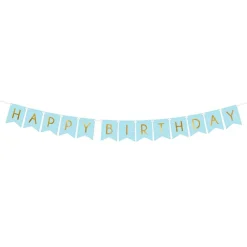 PartyDeco sp. z o.o. Blå Vimpelguirlande Happy Birthday - Oppyntning