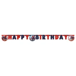 Globos Europe B.V. Bogstavguirlande Happy Birthday Spiderman redde dagen! - Oppyntning|Merchandise