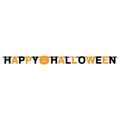Globos Europe B.V. Bogstavguirlande Happy Halloween Sort/Orange - Oppyntning