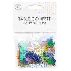 Globos Europe B.V. Bordkonfetti Happy Birthday Farvemix Metallic - Oppyntning|Borddækning