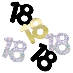Hot Unique UK Inc t/as Unique Party Bordkonfetti 18 Sølv/Guld/Sort