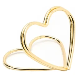 PartyDeco sp. z o.o. Bordkortholdere Hjerter Guld Metallic - Borddækning