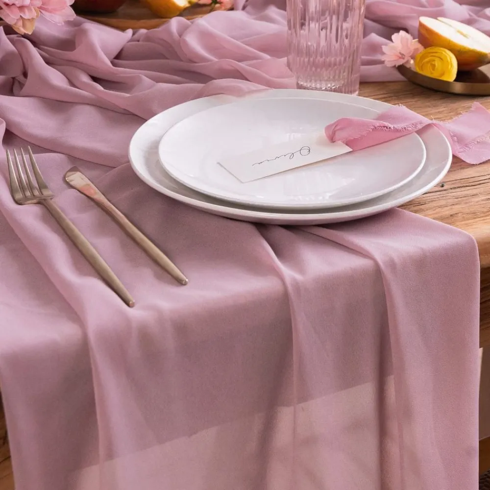 PartyDeco sp. z o.o. Bordløber Chiffon Lyse lilla - Oppyntning|Borddækning