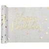 Santex Bordløber Happy Birthday Hvid/Guld - Borddækning