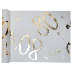 Clearance Santex Bordløber 80 Hvid/Guld