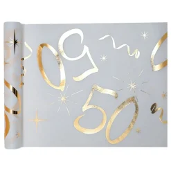 Discount Santex Bordløber 50 Hvid/Guld